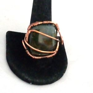 Mans huge gorgeous bloodstone dress ring Size 10.25😯